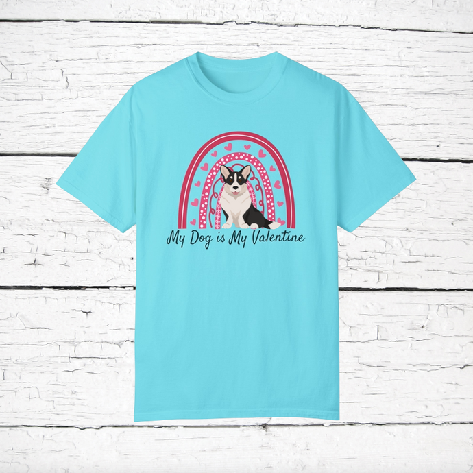 Cardigan Welsh Corgi 'My Dog is My Valentine' 100% cotton t-shirt customized
