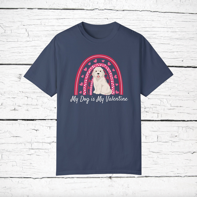 Cockapoo (Cocker Spaniel/Poodle mix) 'My Dog is My Valentine' 100% cotton t-shirt customized