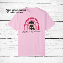 Load image into Gallery viewer, Dachshund (wirehaired) &#39;My Dog is My Valentine&#39; 100% cotton t-shirt customized
