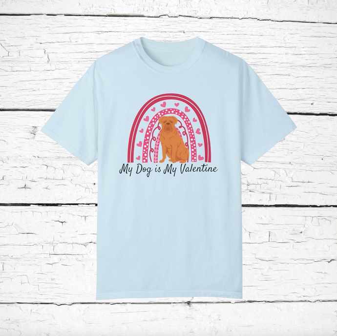 Dogue de Bordeaux 'My Dog is My Valentine' 100% cotton t-shirt customized