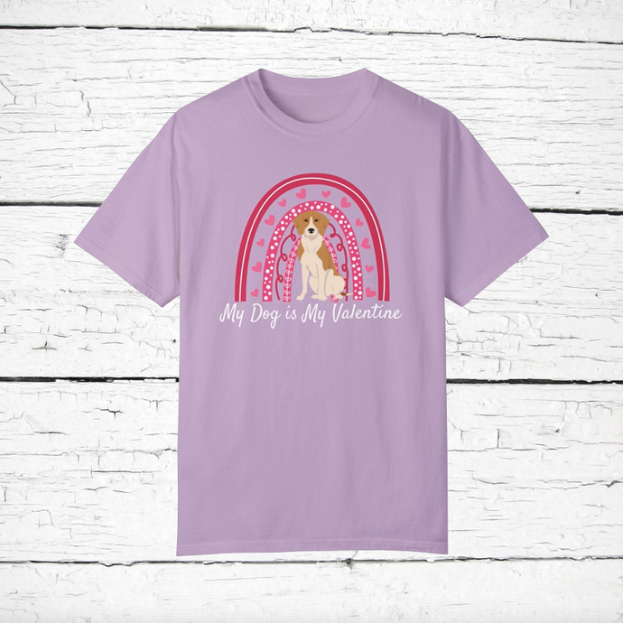 English Foxhound 'My Dog is My Valentine' 100% cotton t-shirt customized