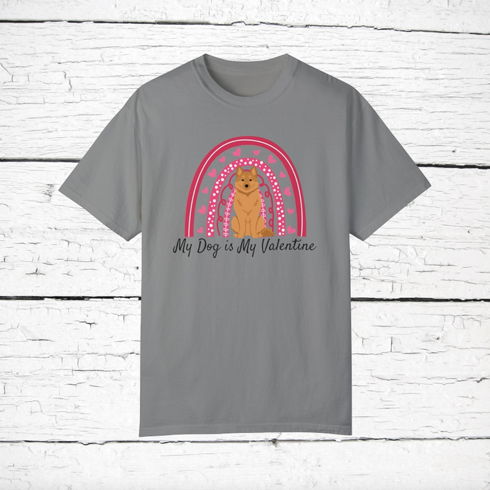 Finnish Spitz 'My Dog is My Valentine' 100% cotton t-shirt customized
