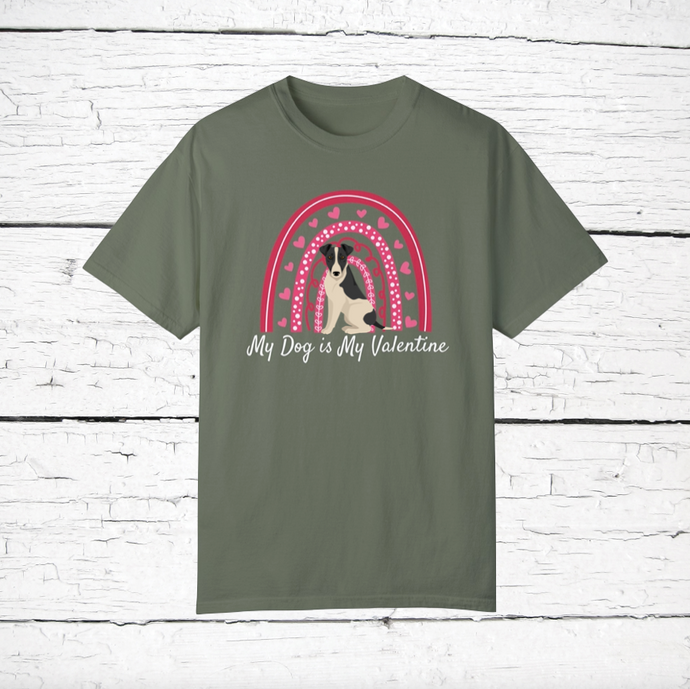 Smooth Fox Terrier 'My Dog is My Valentine' 100% cotton t-shirt customized