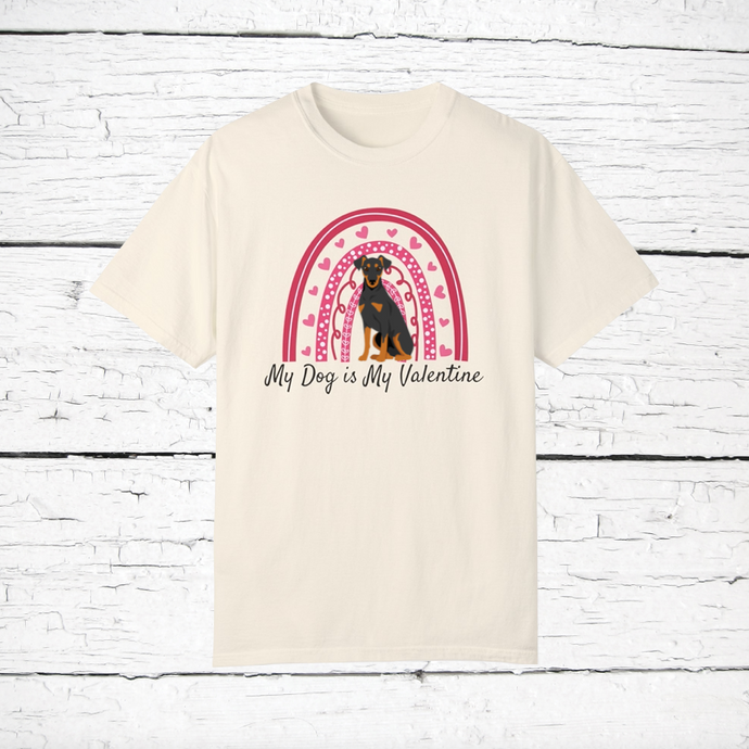 German Pinscher 'My Dog is My Valentine' 100% cotton t-shirt customized