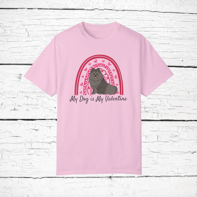German Spitz 'My Dog is My Valentine' 100% cotton t-shirt customized