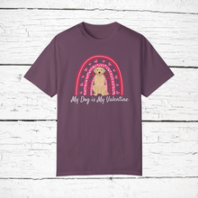 Load image into Gallery viewer, Goldador (Golden Retriever/Labrador Retriever mix) &#39;My Dog is My Valentine&#39; 100% cotton t-shirt customized
