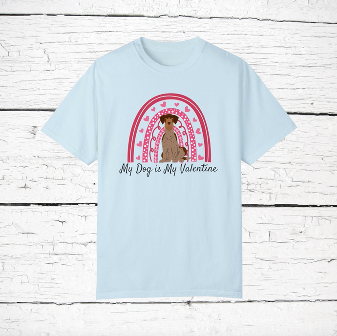 German Wirehaired Pointer 'My Dog is My Valentine' 100% cotton t-shirt customized