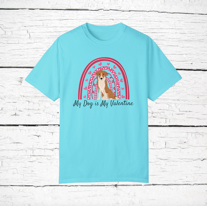 Gollie (Golden Retriever/Border Collie mix) 'My Dog is My Valentine' 100% cotton t-shirt customized