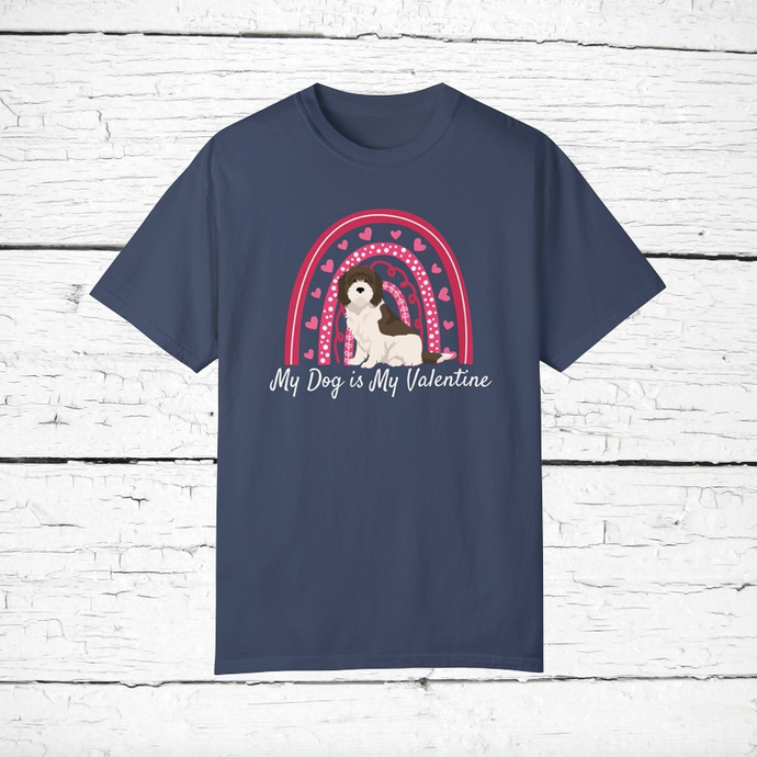 Grand Basset Griffon Vendeen 'My Dog is My Valentine' 100% cotton t-shirt customized
