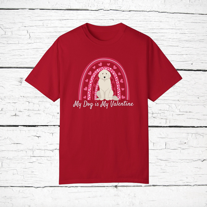 Great Pyrenees 'My Dog is My Valentine' 100% cotton t-shirt customized