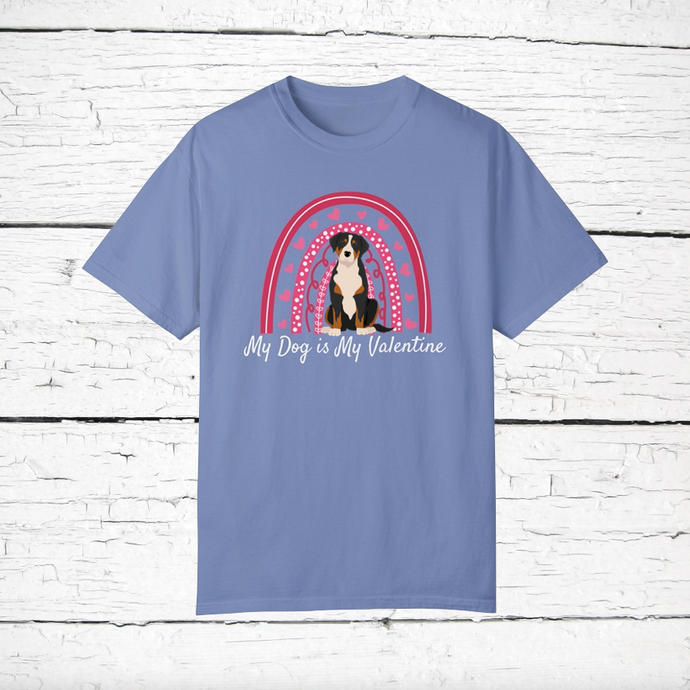 Greater Swiss Mountain Dog 'My Dog is My Valentine' 100% cotton t-shirt customized
