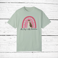 Load image into Gallery viewer, Greyhound &#39;My Dog is My Valentine&#39; 100% cotton t-shirt customized
