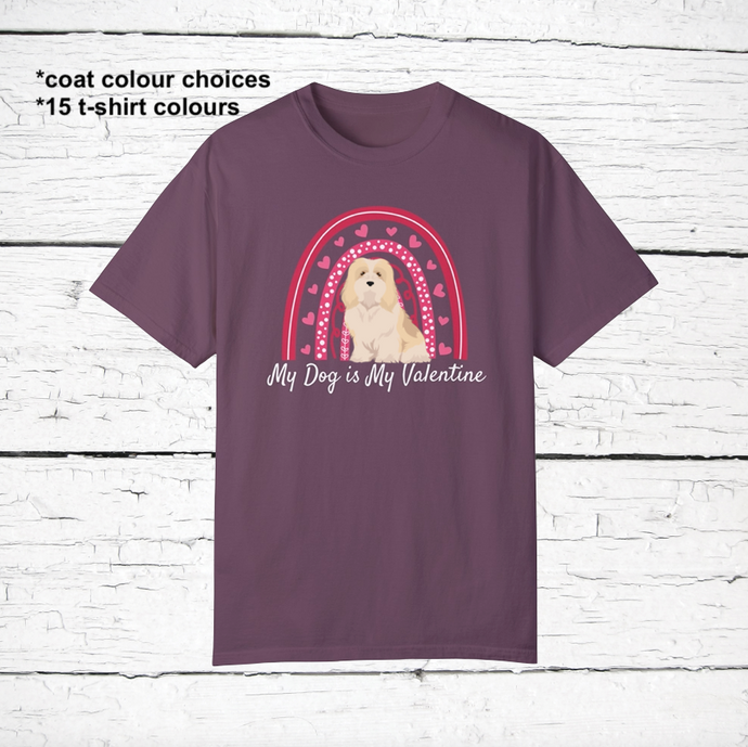Havanese 'My Dog is My Valentine' 100% cotton t-shirt customized
