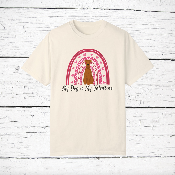 Irish Terrier 'My Dog is My Valentine' 100% cotton t-shirt customized