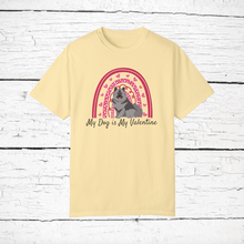 Load image into Gallery viewer, Keeshond &#39;My Dog is My Valentine&#39; 100% cotton t-shirt customized
