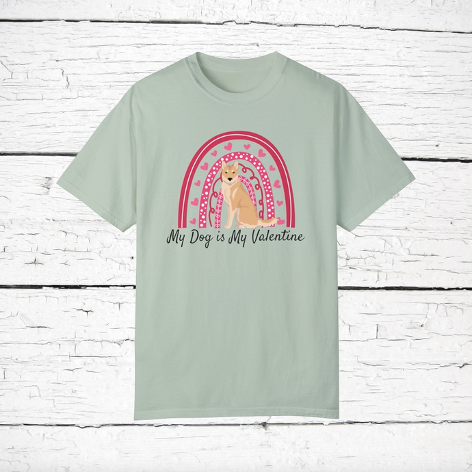 Korean Jindo 'My Dog is My Valentine' 100% cotton t-shirt customized