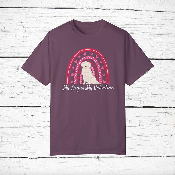 Kuvasz 'My Dog is My Valentine' 100% cotton t-shirt customized