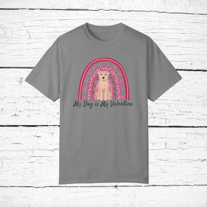 Labsky (Labrador Retriever/Husky mix) 'My Dog is My Valentine' 100% cotton t-shirt customized