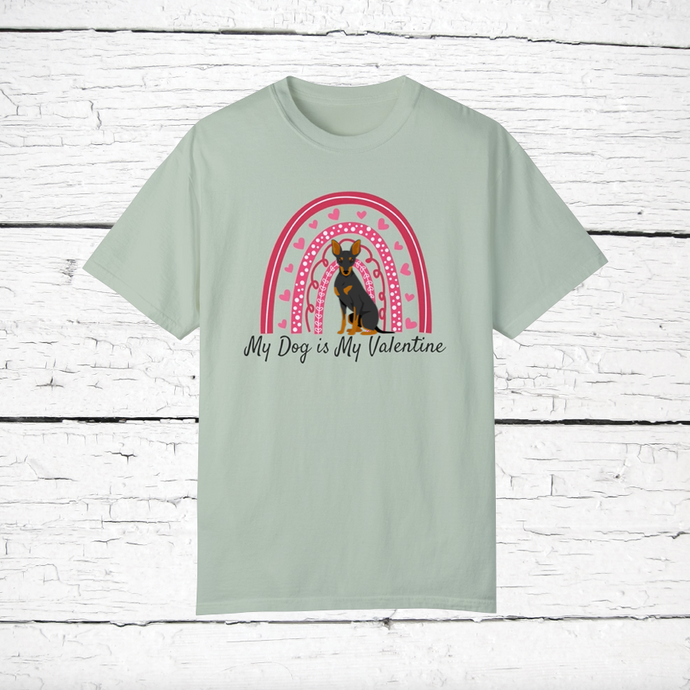 Toy Manchester Terrier 'My Dog is My Valentine' 100% cotton t-shirt customized