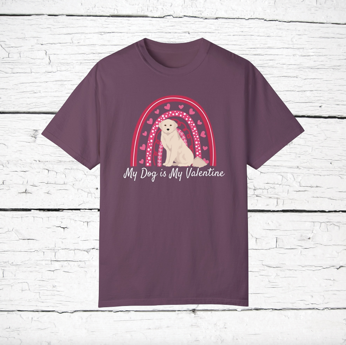 Maremma Sheepdog 'My Dog is My Valentine' 100% cotton t-shirt customized