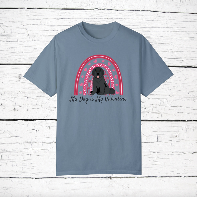 Newfoundland 'My Dog is My Valentine' 100% cotton t-shirt customized