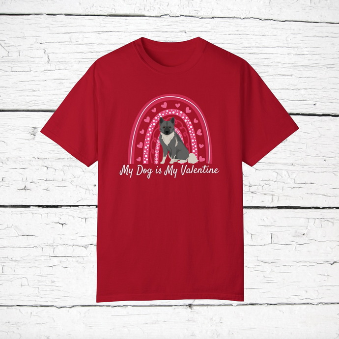 Norwegian Elkhound 'My Dog is My Valentine' 100% cotton t-shirt customized