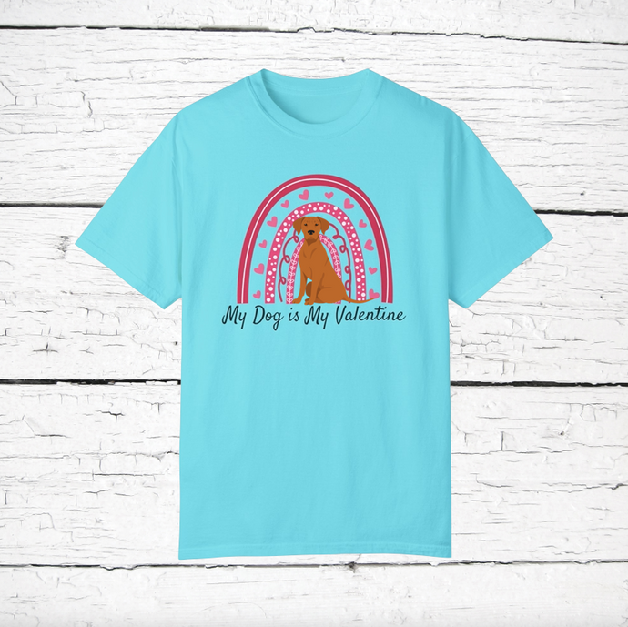 Rhodesian Ridgeback 'My Dog is My Valentine' 100% cotton t-shirt customized