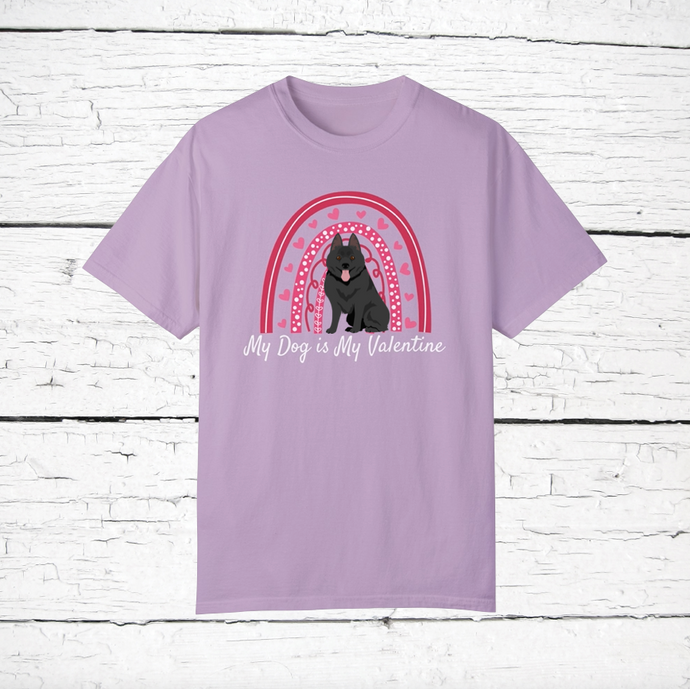 Schipperke 'My Dog is My Valentine' 100% cotton t-shirt customized