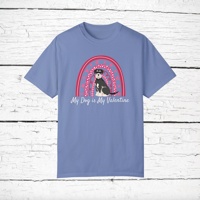 Giant Schnauzer 'My Dog is My Valentine' 100% cotton t-shirt customized