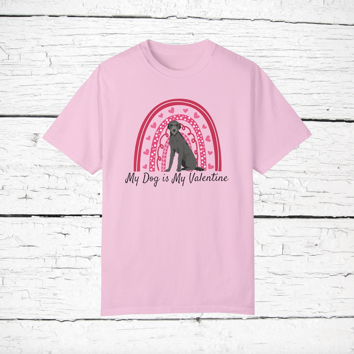 Scottish Deerhound 'My Dog is My Valentine' 100% cotton t-shirt customized
