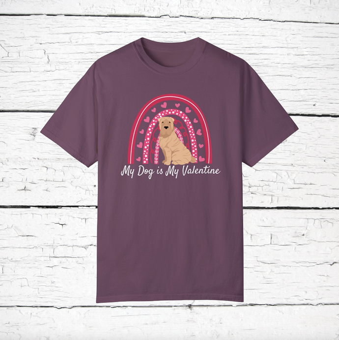 Shar Pei 'My Dog is My Valentine' 100% cotton t-shirt customized
