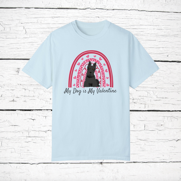 Scottish Terrier 'My Dog is My Valentine' 100% cotton t-shirt customized