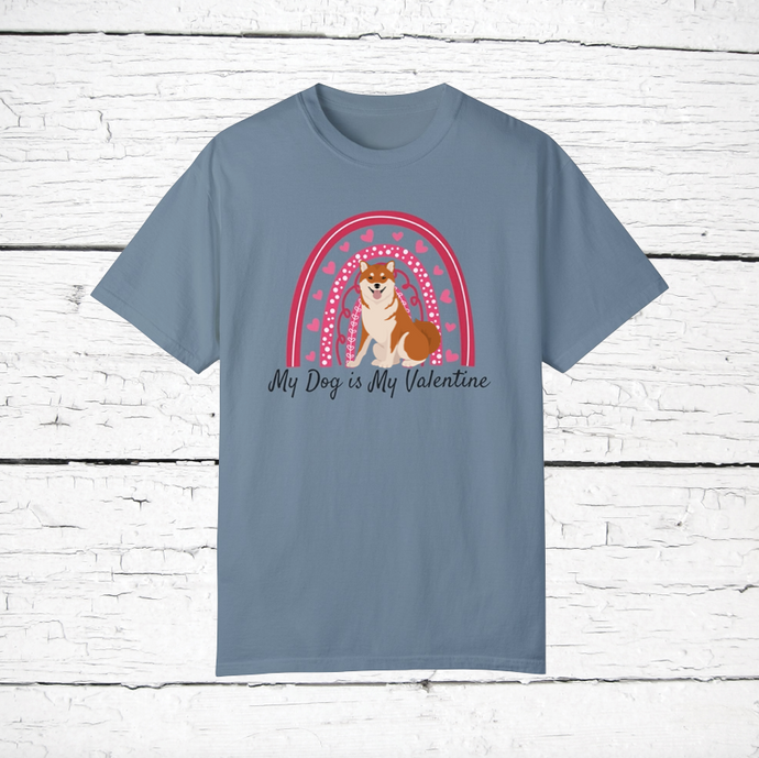 Shiba Inu 'My Dog is My Valentine' 100% cotton t-shirt customized