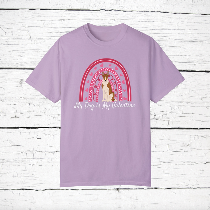 Smooth Collie 'My Dog is My Valentine' 100% cotton t-shirt customized