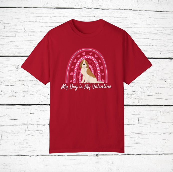 Spinone Italiano 'My Dog is My Valentine' 100% cotton t-shirt customized