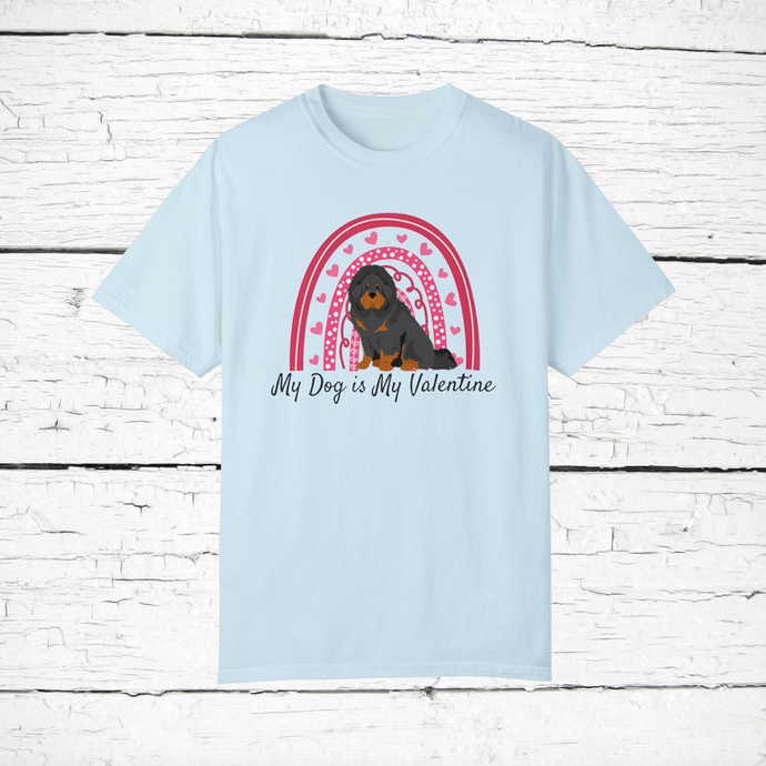 Tibetan Mastiff 'My Dog is My Valentine' 100% cotton t-shirt customized
