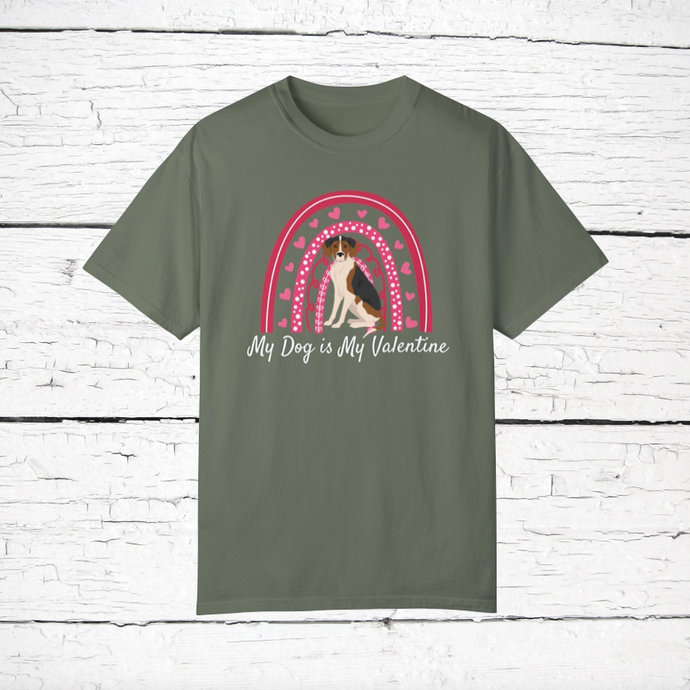 Treeing Walker Coonhound 'My Dog is My Valentine' 100% cotton t-shirt customized