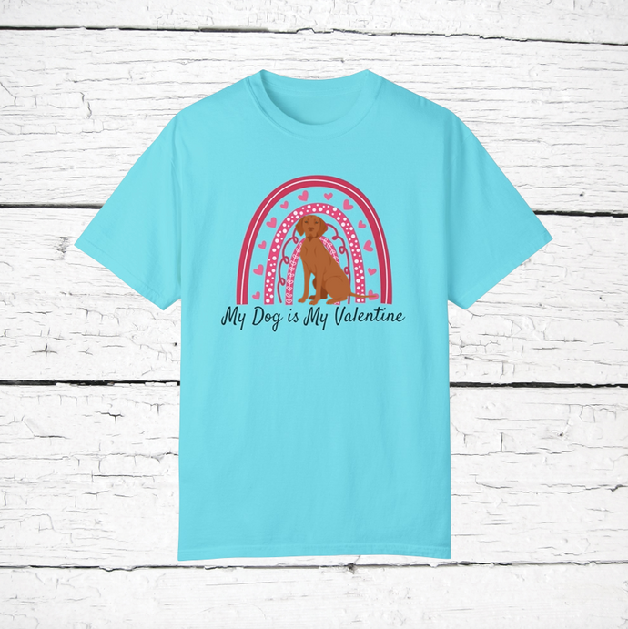 Vizsla 'My Dog is My Valentine' 100% cotton t-shirt customized