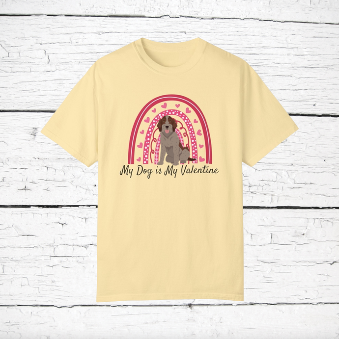 Wirehaired Pointing Griffon 'My Dog is My Valentine' 100% cotton t-shirt customized