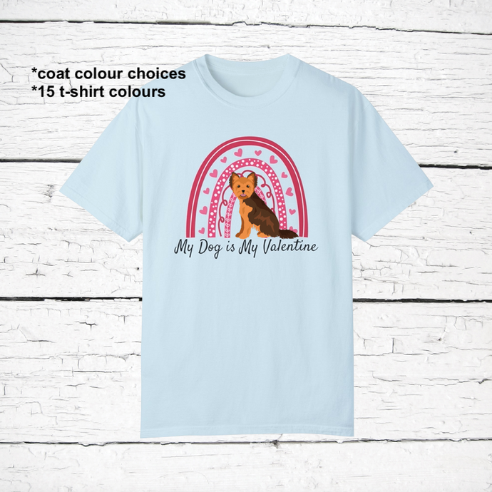 Yorkshire Terrier (puppy clip) 'My Dog is My Valentine' 100% cotton t-shirt customized