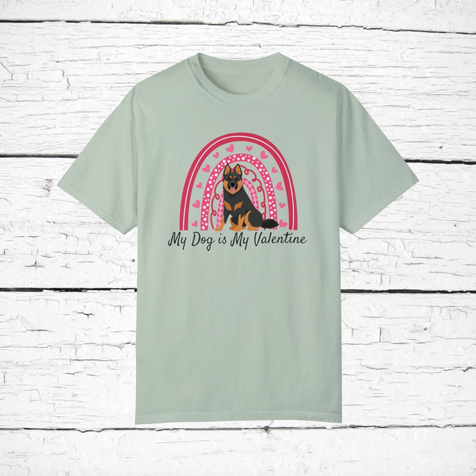 Bohemian Shepherd 'My Dog is My Valentine' 100% cotton t-shirt customized