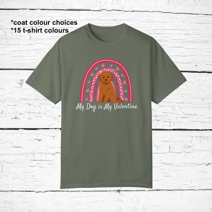 Toy Poodle 'My Dog is My Valentine' 100% cotton t-shirt customized