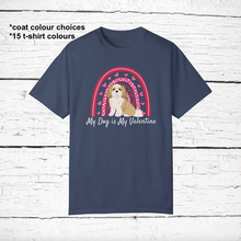 Load image into Gallery viewer, Shih Tzu (puppy clip) &#39;My Dog is My Valentine&#39; 100% cotton t-shirt customized
