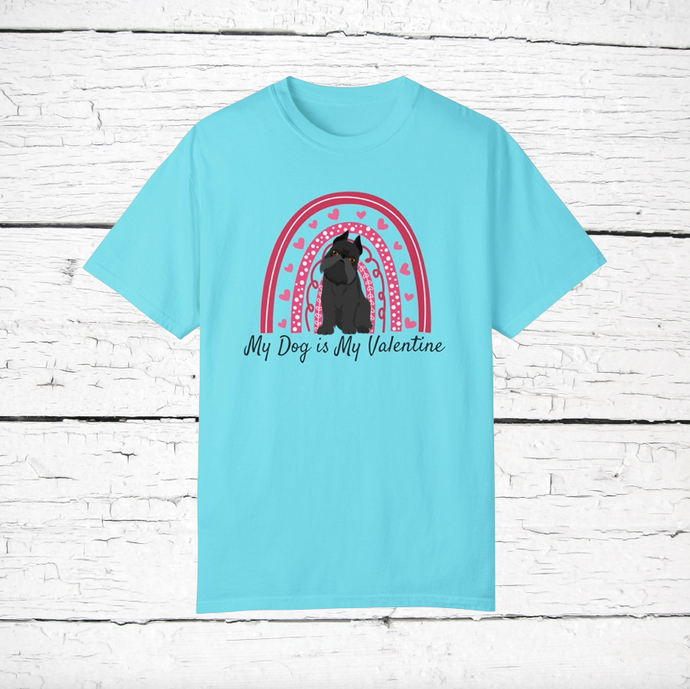 Brussels Griffon (cropped ears) 'My Dog is My Valentine' 100% cotton t-shirt customized