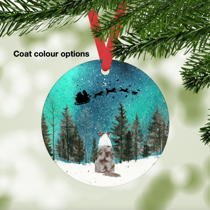 Australian Shepherd Northern Lights Ornament
