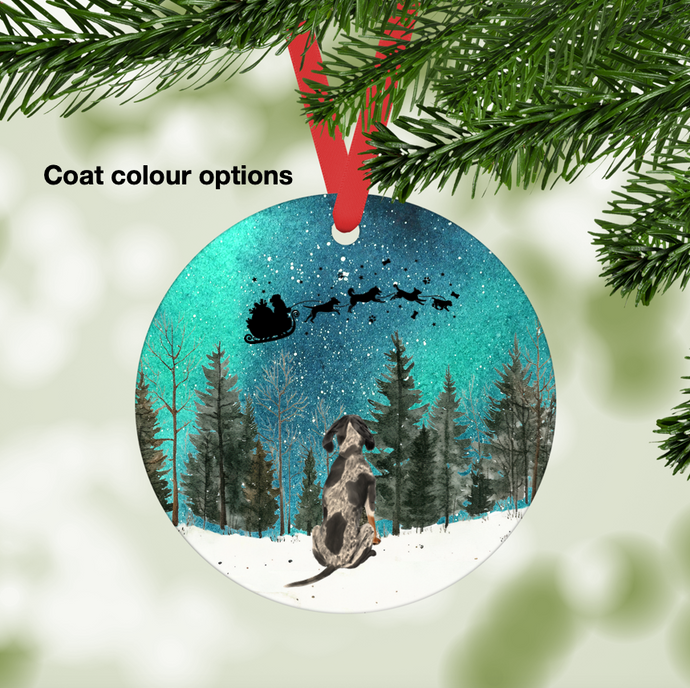 Bluetick Coonhound Northern Lights Ornament