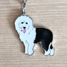 Load image into Gallery viewer, Old English Sheepdog enamel charm key ring
