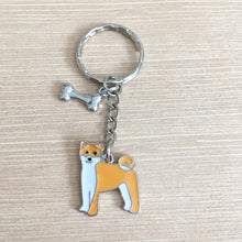 Load image into Gallery viewer, Shiba Inu enamel charm key ring
