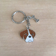 Load image into Gallery viewer, Boxer head enamel charm key ring
