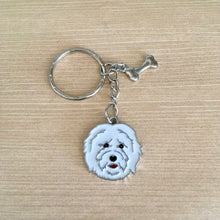 Load image into Gallery viewer, Coton de Tulear head enamel charm key ring
